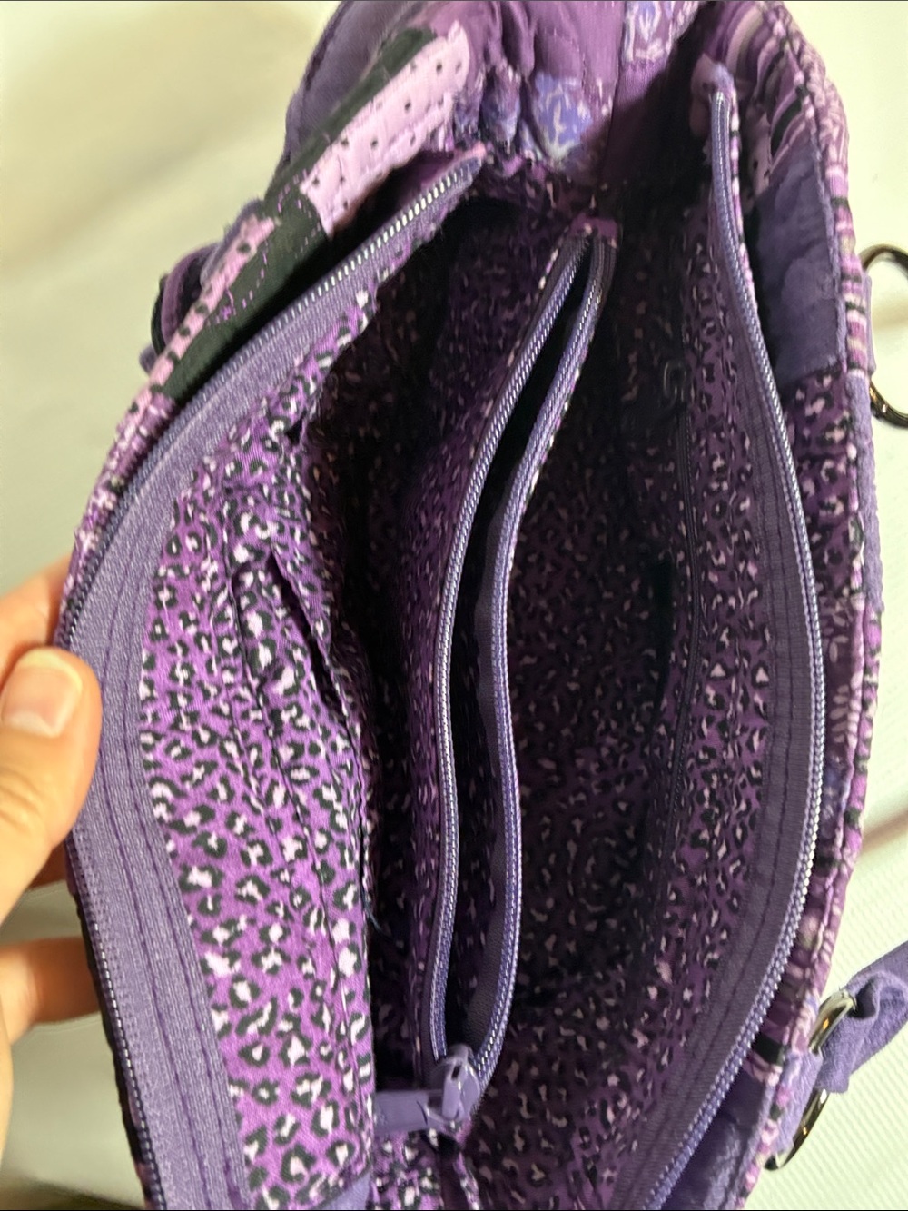 Donna Sharp Patchwork Purple Shoulder Bag with Tassel Detail - Picture 4 of 5